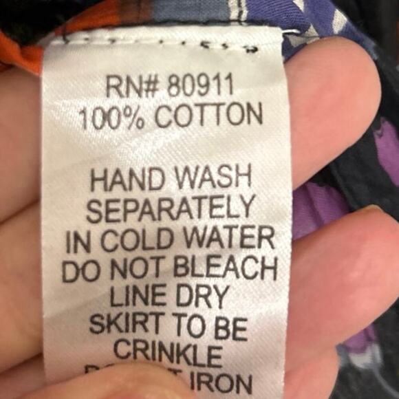 Phool Cotton Jewel Tone Vintage 90s Pleated Maxi Skirt Boho Hippie India 1X - Picture 11 of 11